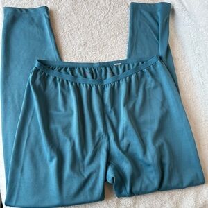 REI Women's Light Blue POLARTEC Pull On Lightweight Base Layer Long Johns XL USA